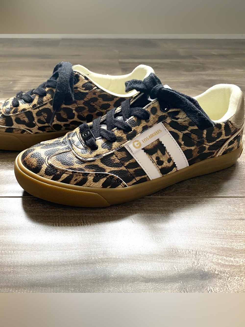 GBG Los Angeles Leopard Print Women’s  Sneakers in Black and Brown